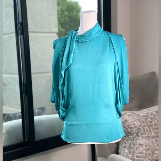 [Diane von Furstenberg] Teal/Cerulean Runway Karella Top! Size: 6