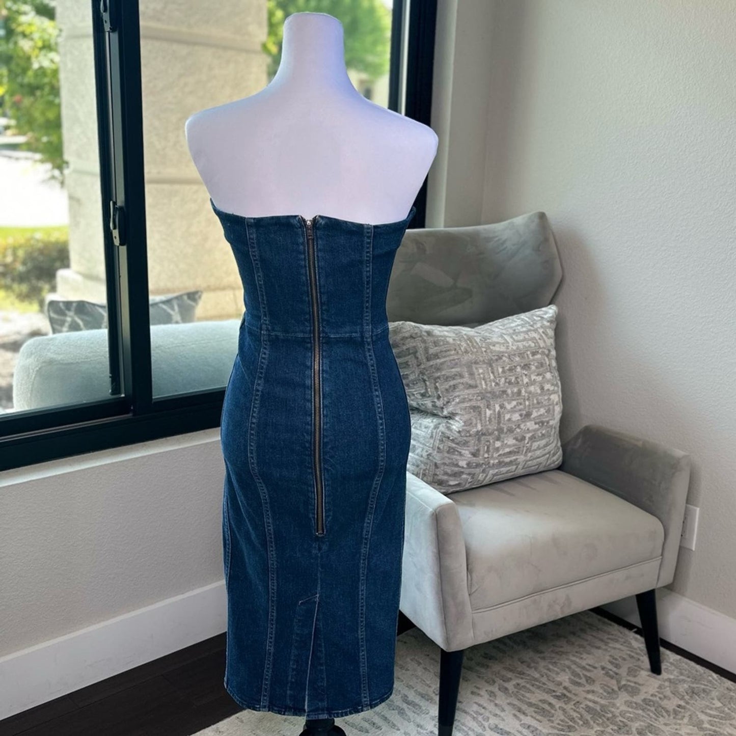 [Veronica Beard] Dark Blue Denim Liza Dress