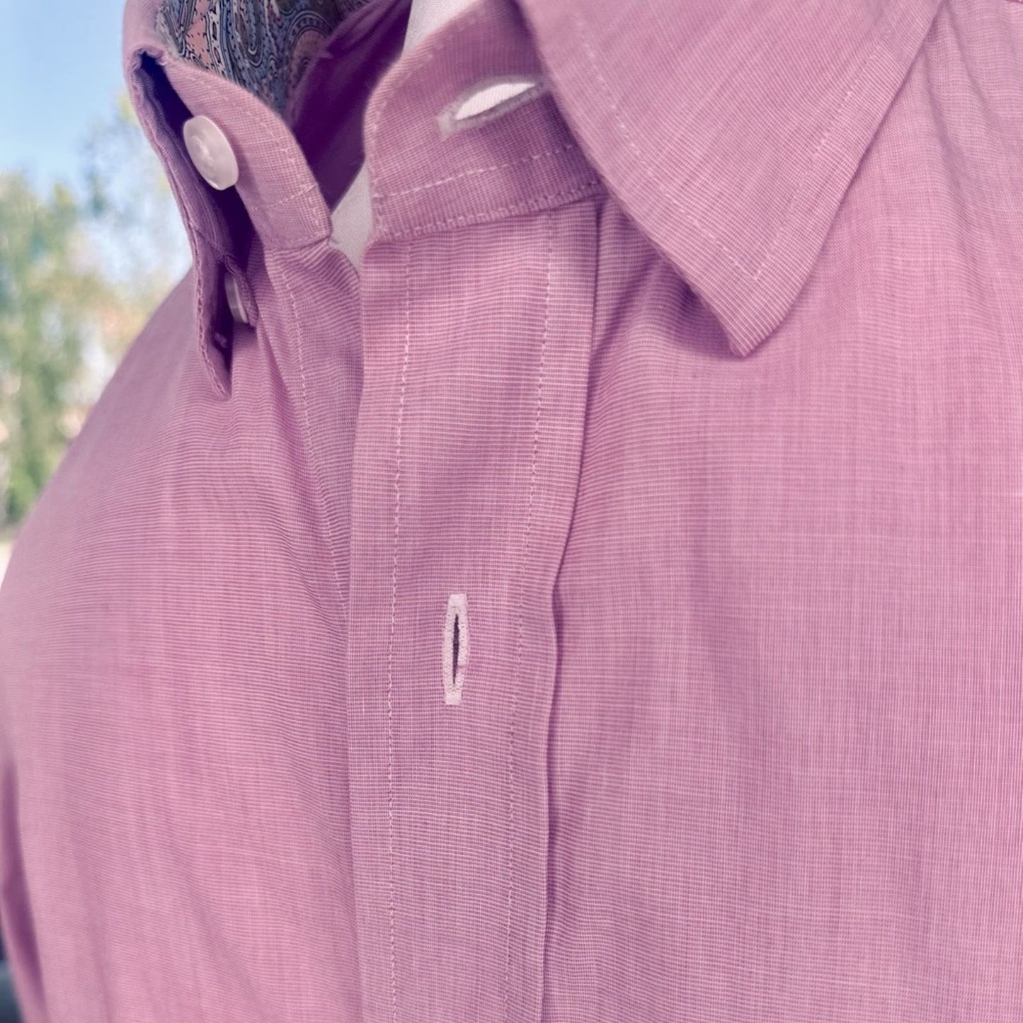 Bespoke Hand-Tailored Men's Shirt - Dusty Pink